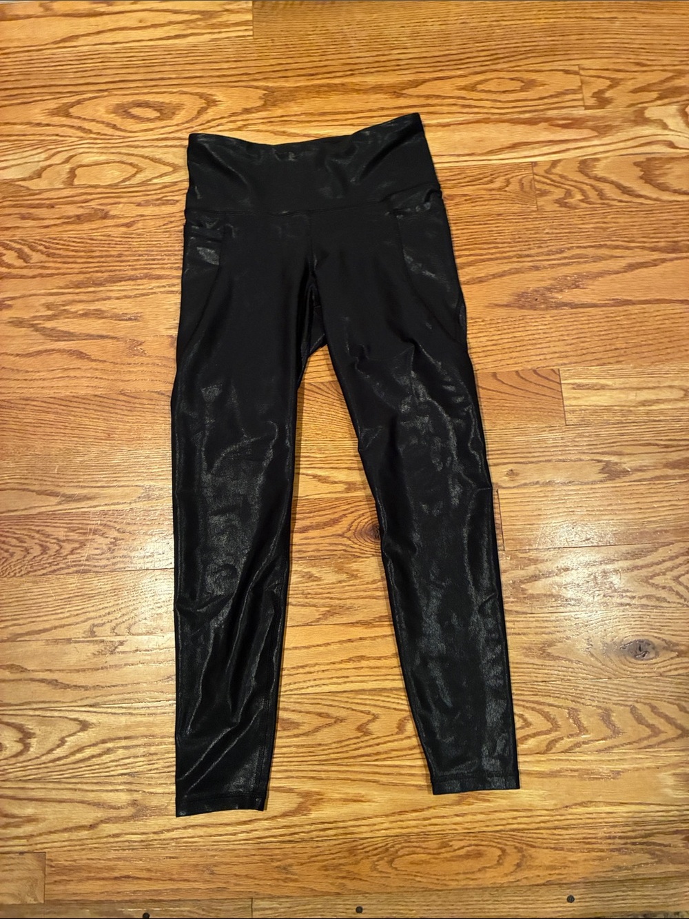 Old navy medium Black High-Waist Shiny Leggings
